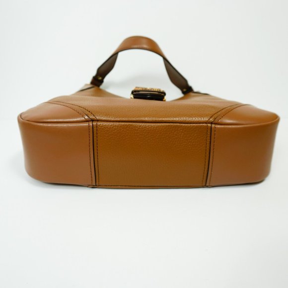 Michael Kors Lillian M Shoulder Leather Bag Brown - Picture 6 of 12